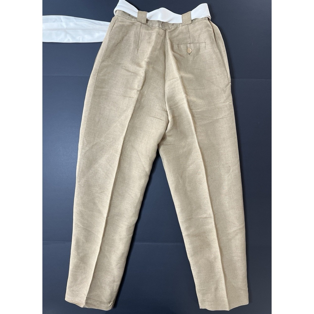 Vintage Giorgio Sant Angelo Collectible Gold Pants Womens 8 Straight Leg Belted - Picture 3 of 9